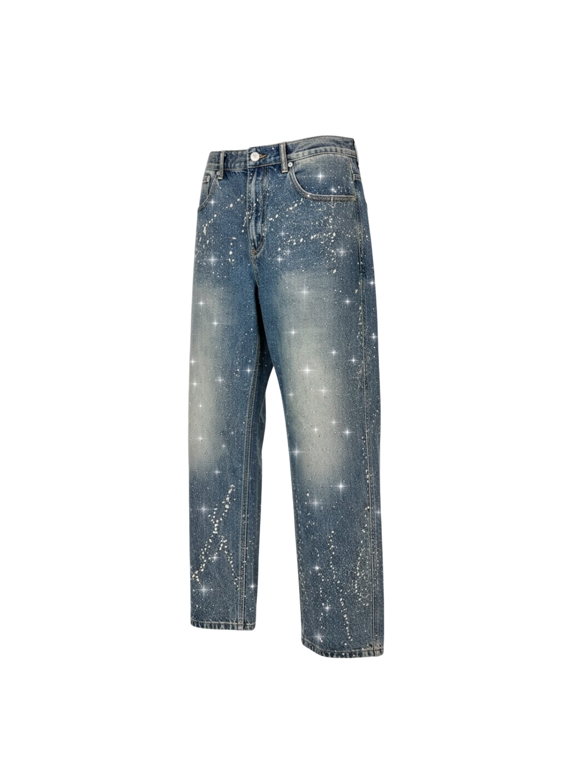 BAGGY DENIM JEANS CRYSTALS