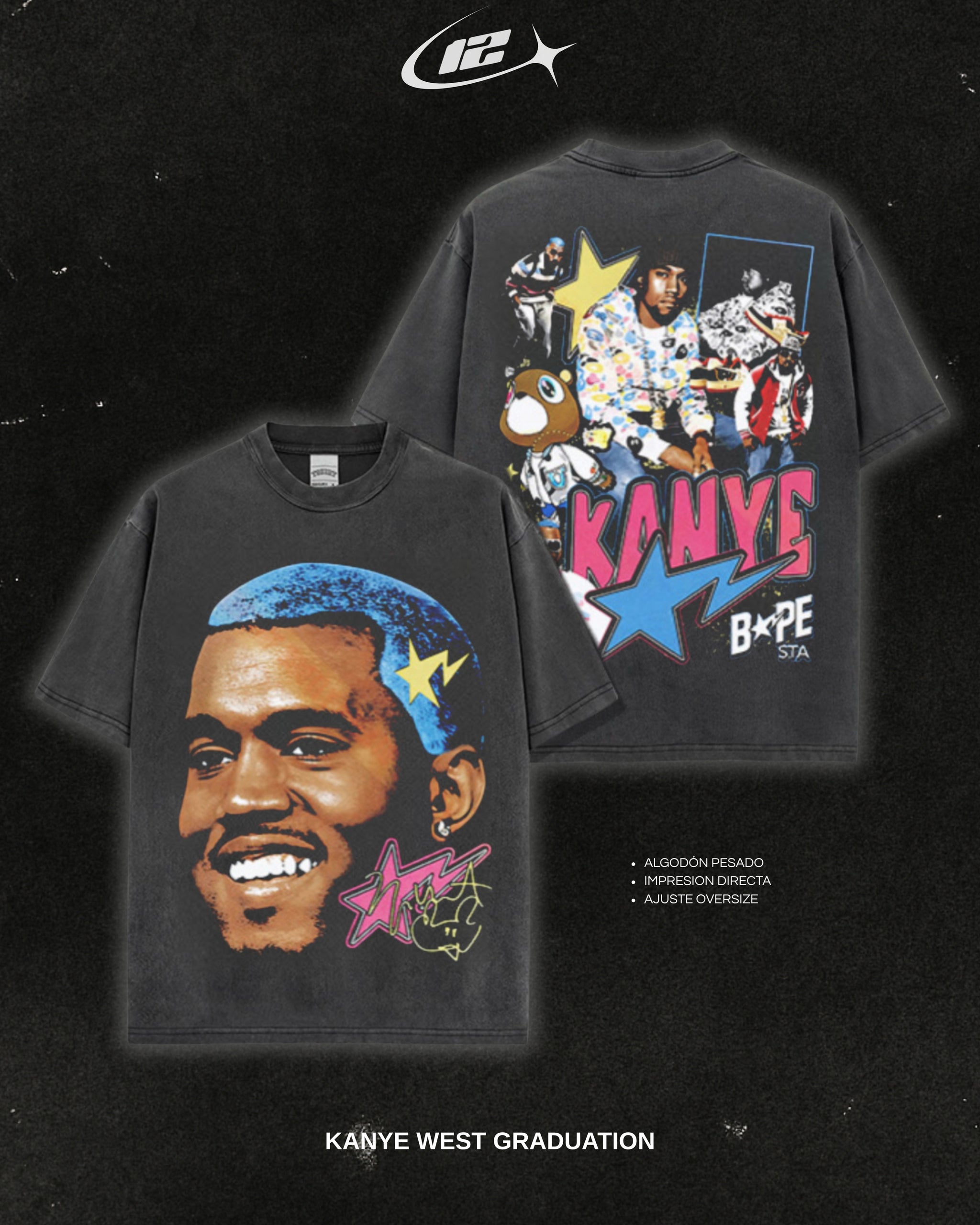 VINTAGE TEE KANYE GRADUATION BLACK